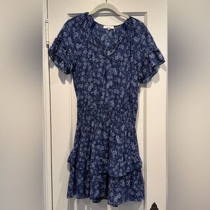 Parker Navy Floral cotton dress- medium